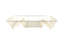 Abtropfgestell Lino – Goldfarbenes Design mit schwarzer Auffangschale