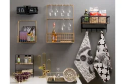Abtropfgestell Lino – Goldfarbenes Design mit schwarzer Auffangschale