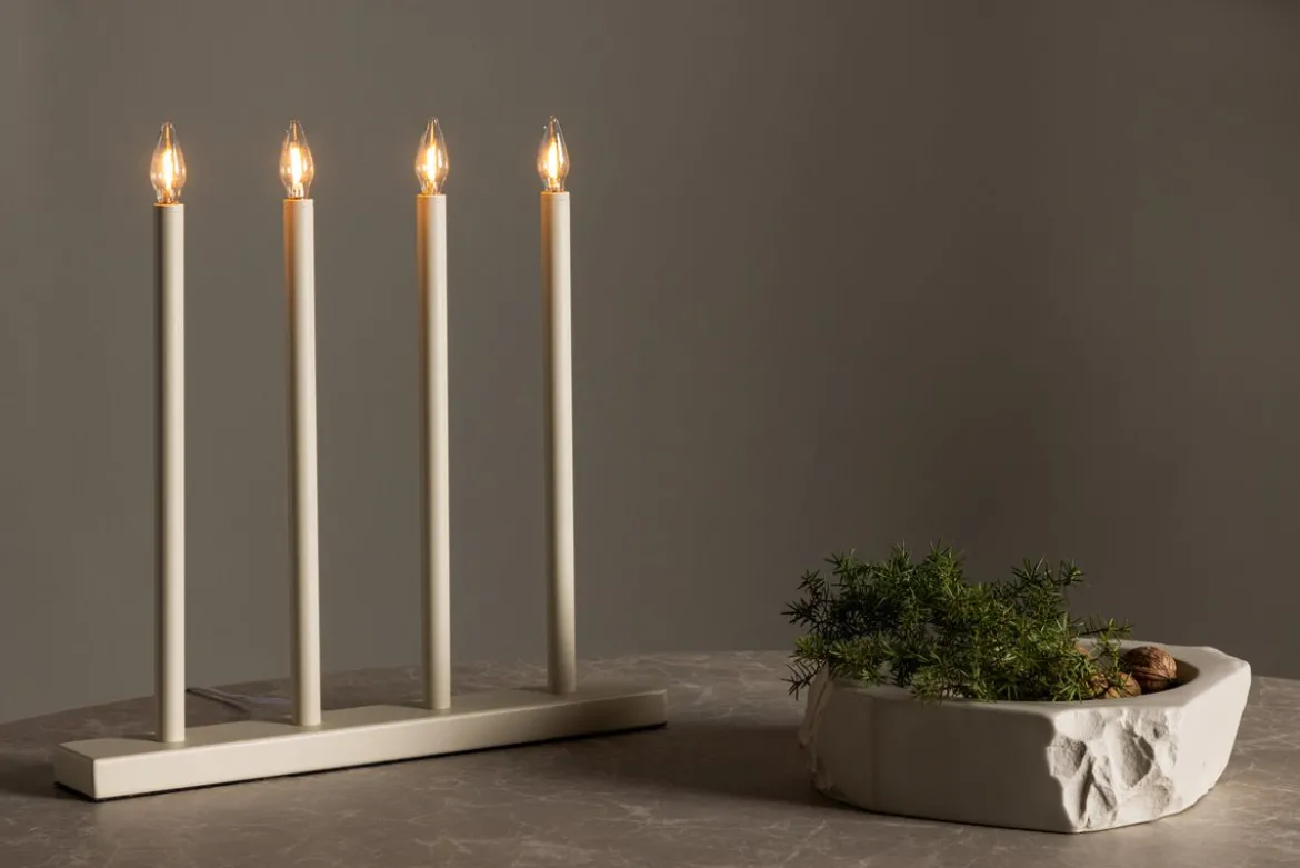 Adventskerzenhalter Lysheim - nobles Beige, 4 Kerzen