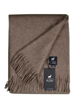 Alpaka Tagesdecke Arla - Reine Alpakawolle in Braun - 200x150 cm