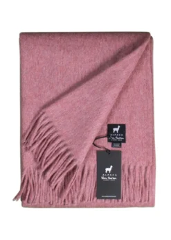 Alpaka Tagesdecke Maja - Reine Alpakawolle in Rosé - 200x150 cm