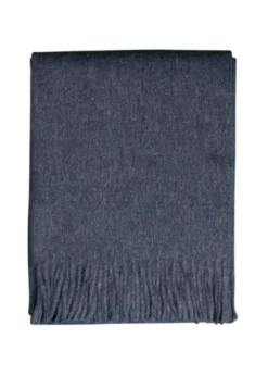 Alpaka Tagesdecke Signe - Reine Alpakawolle in Blau - 200x150 cm