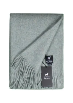 Alpaka Tagesdecke Ylva - Reine Alpakawolle in Vintage Blau - 200x150 cm