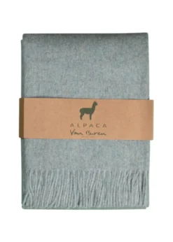 Alpaka Tagesdecke Ylva - Reine Alpakawolle in Vintage Blau - 200x150 cm