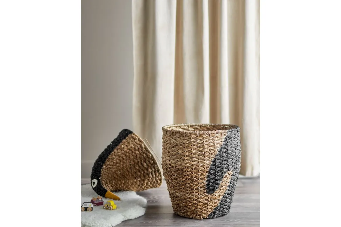 Aufbewahrungskorb Tata - großer Pinguin-Korb aus Rattan für Kinderzimmer