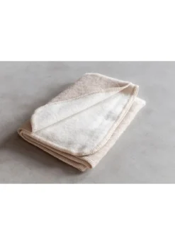 Babydecke aus reiner Alpakawolle - Beige & Grau - 95x75 cm