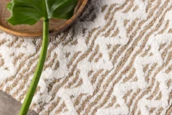 Badematte Sanur - in Weiß-Beige-Kombination aus weicher Baumwolle