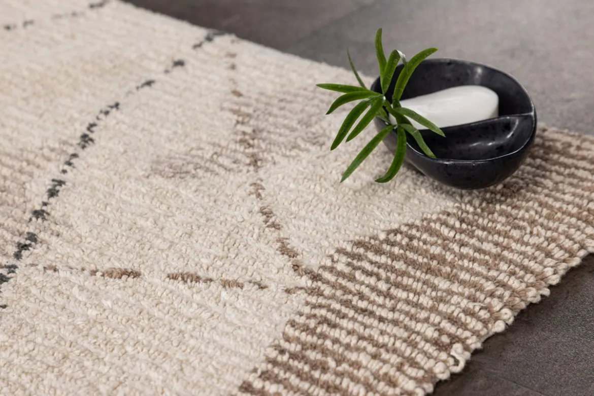 Badematte Seminyak - in modernem Beige-Grau-Braun aus weicher Baumwolle