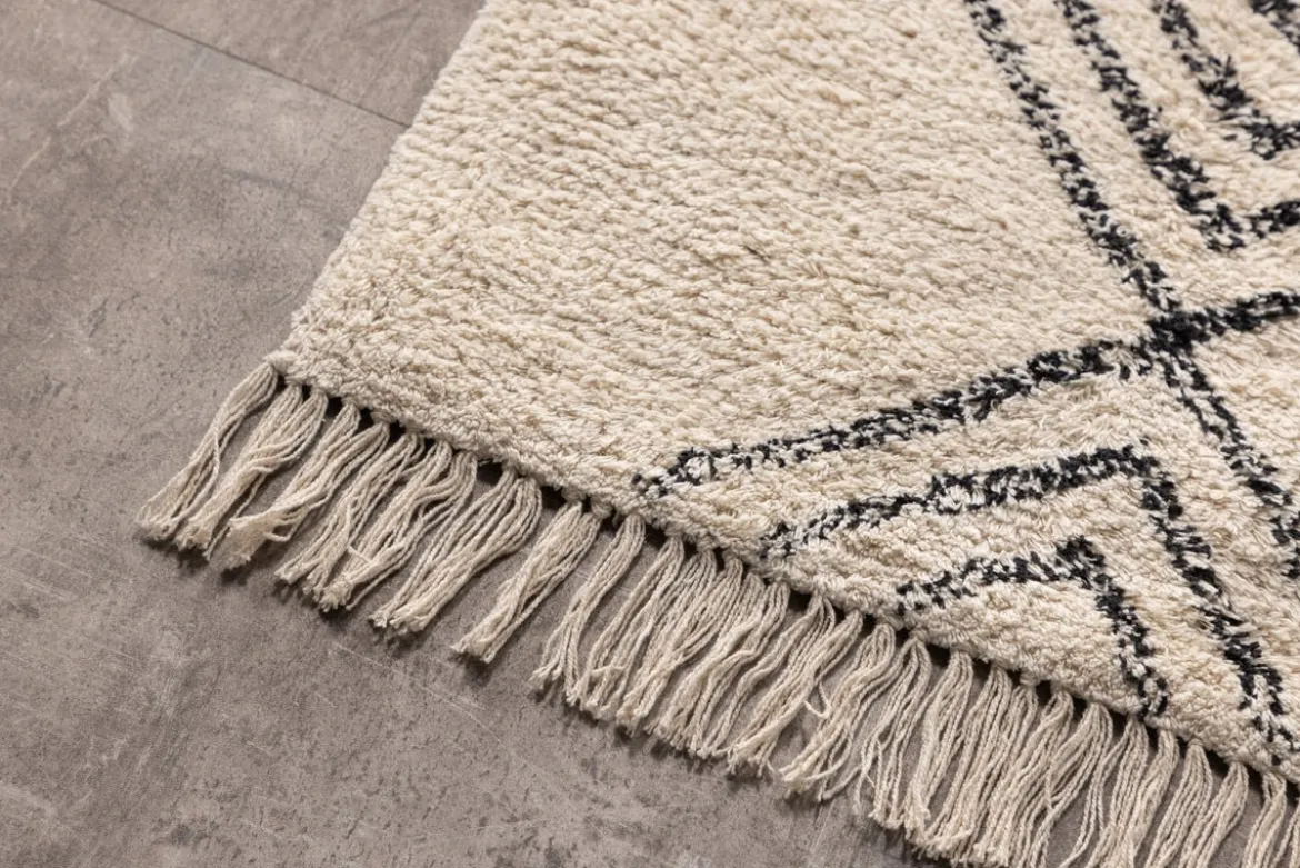 Badematte Ubud - im Schwarz-Weiß-Design aus saugfähiger Baumwolle
