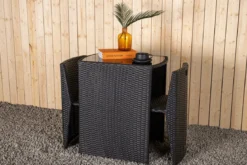 Balkonset Bob - in wahlweise schwarzem oder grauem Rattan