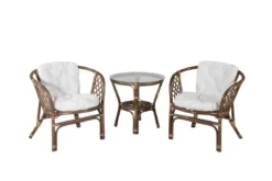Balkonset Jasmin - aus walnussfarbenen Rattan