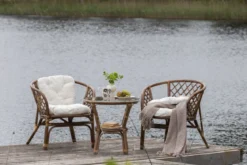 Balkonset Jasmin - aus walnussfarbenen Rattan