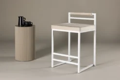 Barhocker Crystal - mit beiger Samtoptik