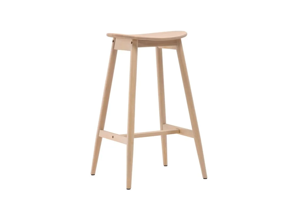 Barhocker Omni - aus Gummibaumholz in Naturoptik