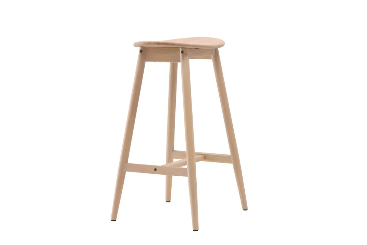 Barhocker Omni - aus Gummibaumholz in Naturoptik