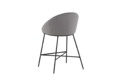 Barhocker Viola - aus Metall mit dunkelgrauem Samt-Bezug