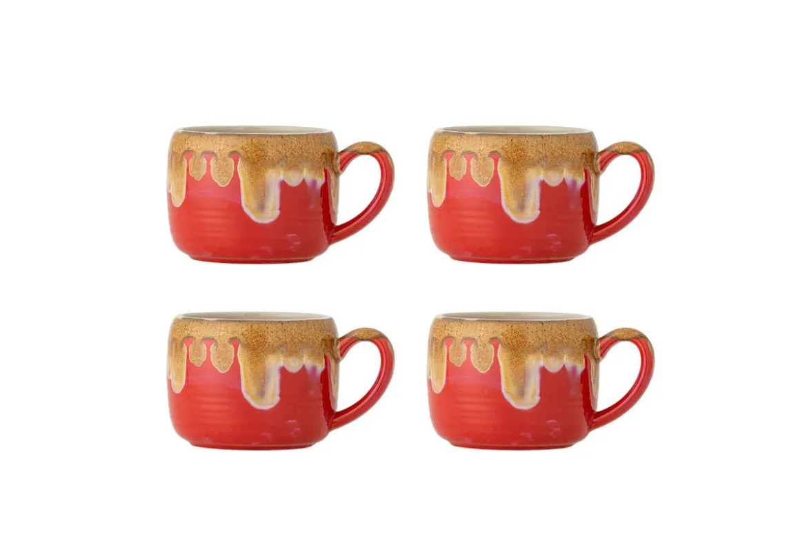 Becher Linea - aus Steingut gefertigt / 4er Set Multipack
