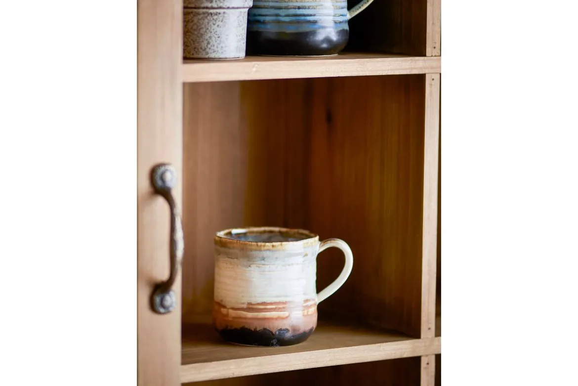 Becher-Set Avena – Reaktive Glasur mit vertikaler Struktur (4er-Set)