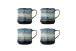 Becher-Set Avena – Reaktive Glasur mit vertikaler Struktur (4er-Set)