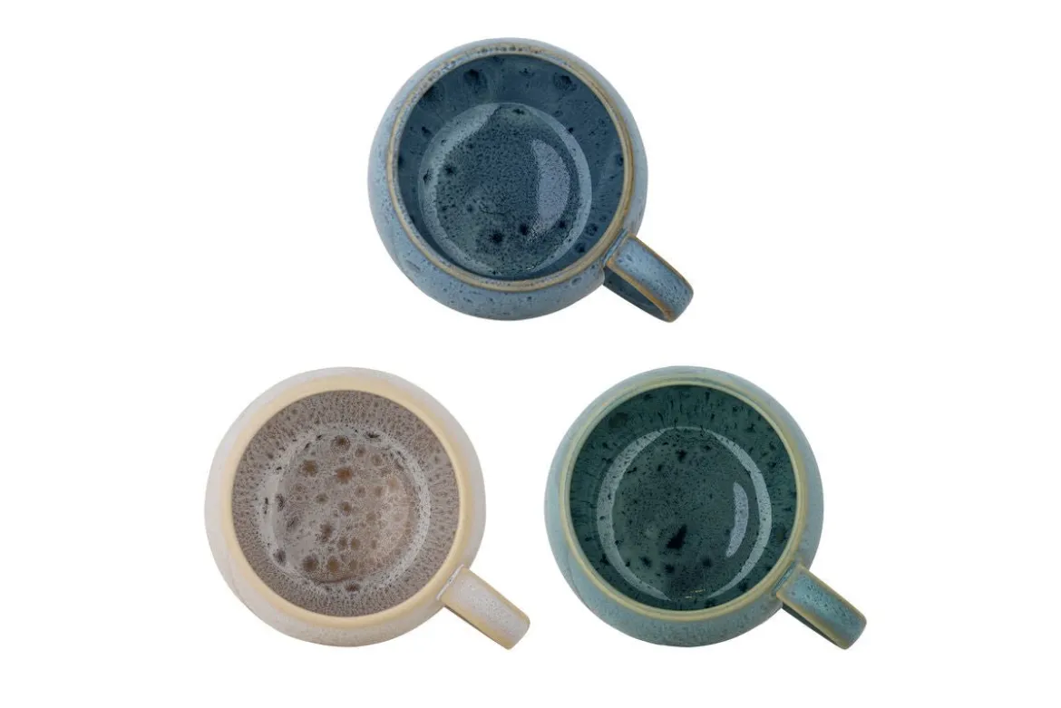 Becher-Set „Elvara“ – Blaues Steingut (3-teilig)