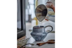 Becher-Set „Elvion“ – Blaues Steingut (4-teilig)