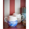 Becher-Set Fjordé – Blau- weiß Steingut (4-teilig)
