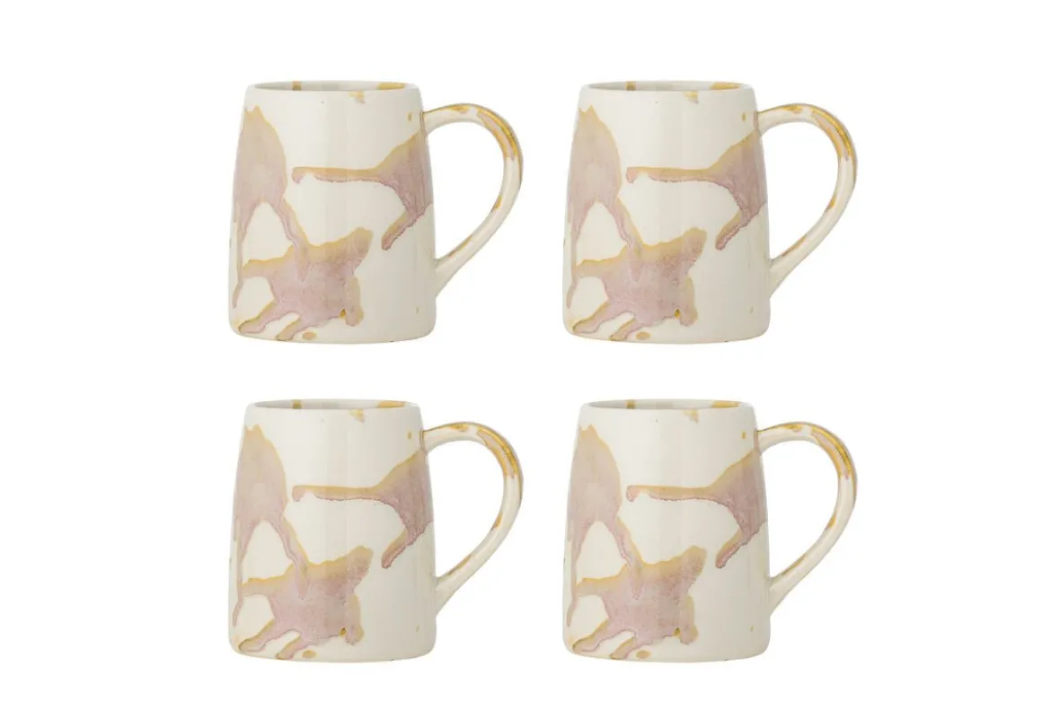 Becher-Set Jana – Steingut mit reaktiver Glasur (4er-Set)
