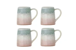 Becher-Set Jana – Steingut mit reaktiver Glasur (4er-Set)