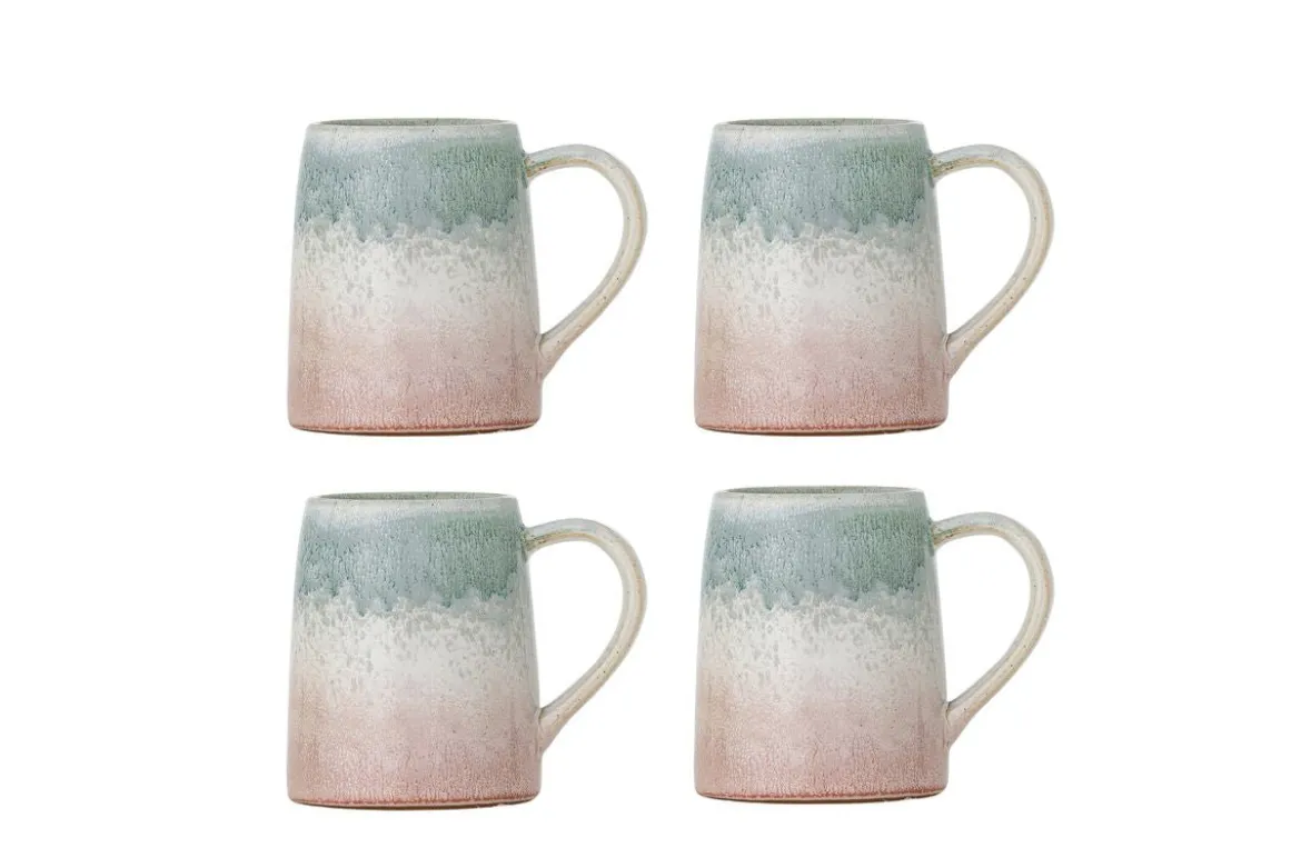 Becher-Set Jana – Steingut mit reaktiver Glasur (4er-Set)
