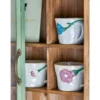 Becher-Set Kivon – Blumenmotiv Steingut (3-teilig)