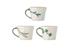 Becher-Set Kivon – Blumenmotiv Steingut (3-teilig)