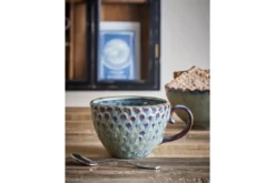 Becher-Set Lela – Grau, gefertigt aus Steingut (4er-Set)
