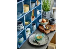 Becher-Set Lela – Grau, gefertigt aus Steingut (4er-Set)