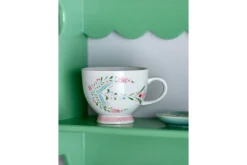 Becher-Set Lunelle – Handbemaltes Steingut mit floralen Motiven (4er-Set)