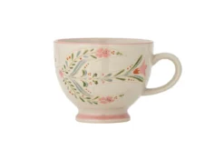 Becher-Set Lunelle – Handbemaltes Steingut mit floralen Motiven (4er-Set)