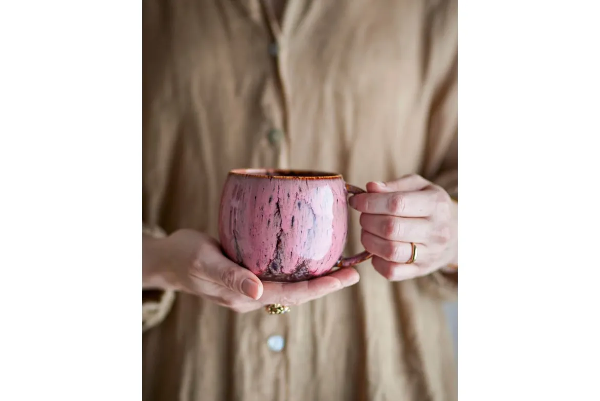 Becher-Set Melal – Rosé, gefertigt aus Steingut (4er-Set)