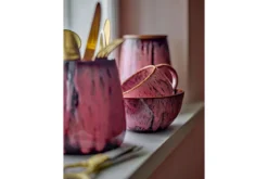 Becher-Set Melal – Rosé, gefertigt aus Steingut (4er-Set)