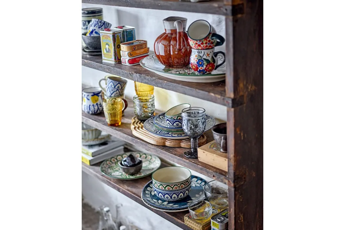 Becher-Set Naro – Blumenmotiv Steingut (2-teilig)