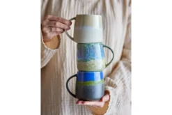 Becher-Set „Nerisa“ – Blaues Steingut (3-teilig)