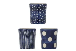 Becher-Set Norell – Blau Steingut (3-teilig)