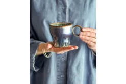 Becher-Set Ravéa – Blaues Steingut (4-teilig)