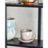 Becher-Set Skaro – Blau Steingut mit Untertasse (4-teilig)