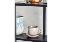 Becher-Set Skaro – Blau Steingut mit Untertasse (4-teilig)
