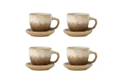 Becher-Set Svale – Beige - Braun Steingut (4-teilig)