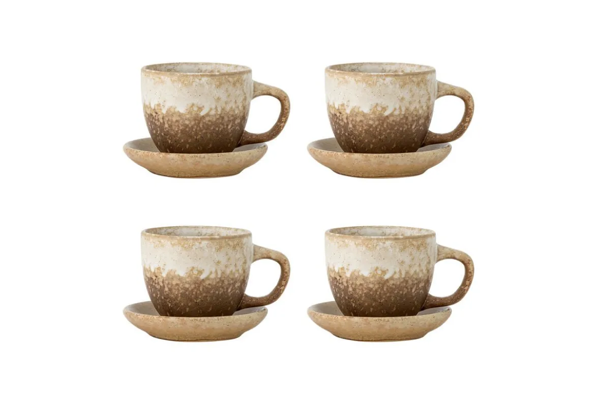 Becher-Set Svale – Beige - Braun Steingut (4-teilig)