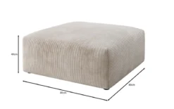 Beistellhocker 80 cm Snug aus Cord