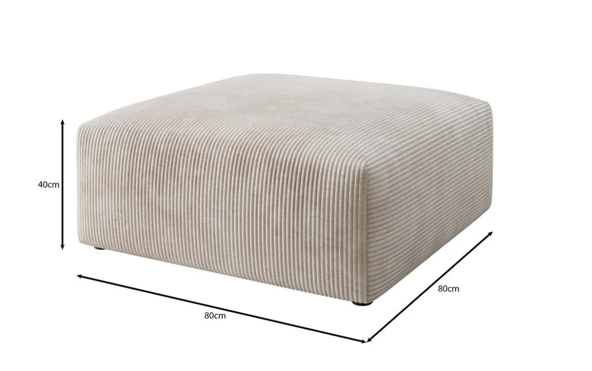 Beistellhocker 80 cm Snug aus Cord