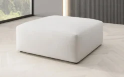 Beistellhocker 80 cm Snug aus Echtleder