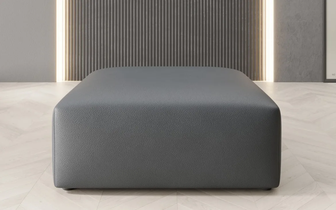 Beistellhocker 80 cm Snug aus Echtleder