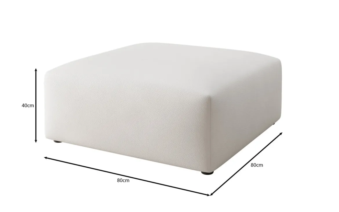 Beistellhocker 80 cm Snug aus Echtleder